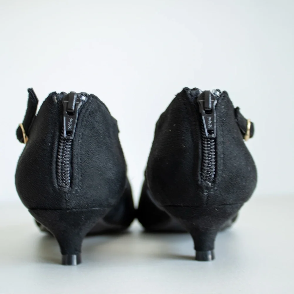 Comfortview Dawn Pointed Pumps Black Kitten Heels Cutout Women’s Shoes Size 7.5W